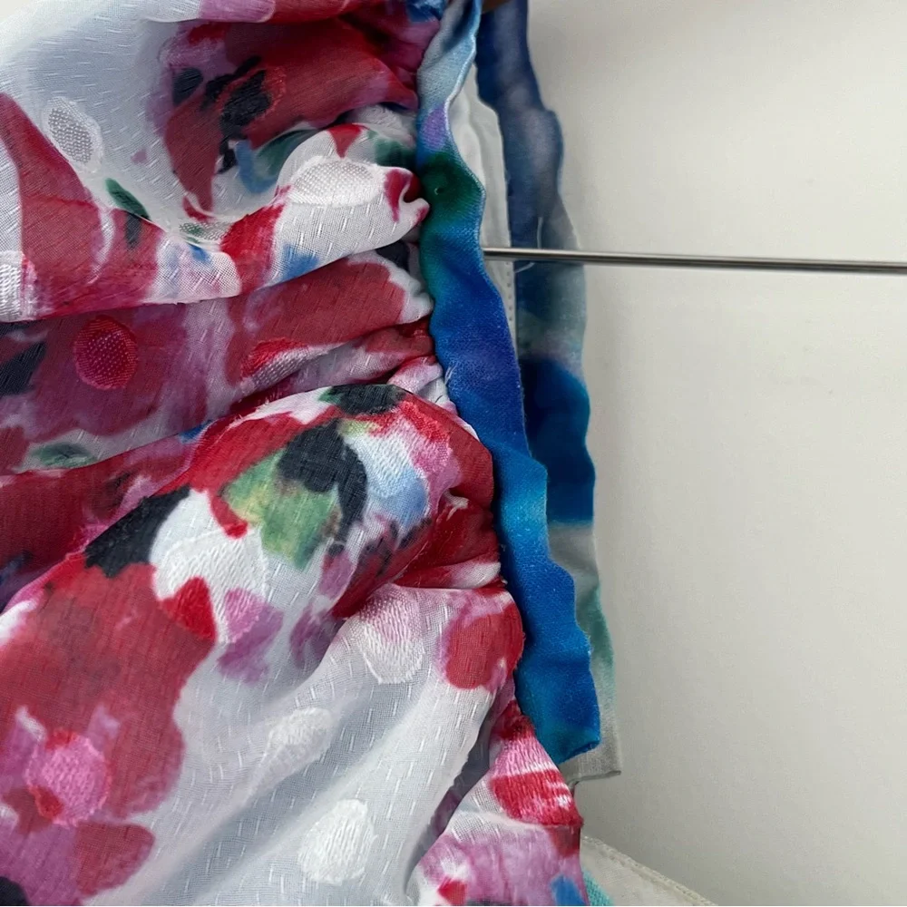 Elegant Multicolor Puff Sleeve Dress - Picture 11 of 16